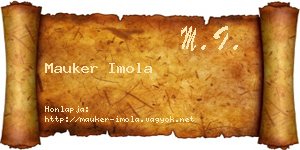 Mauker Imola névjegykártya